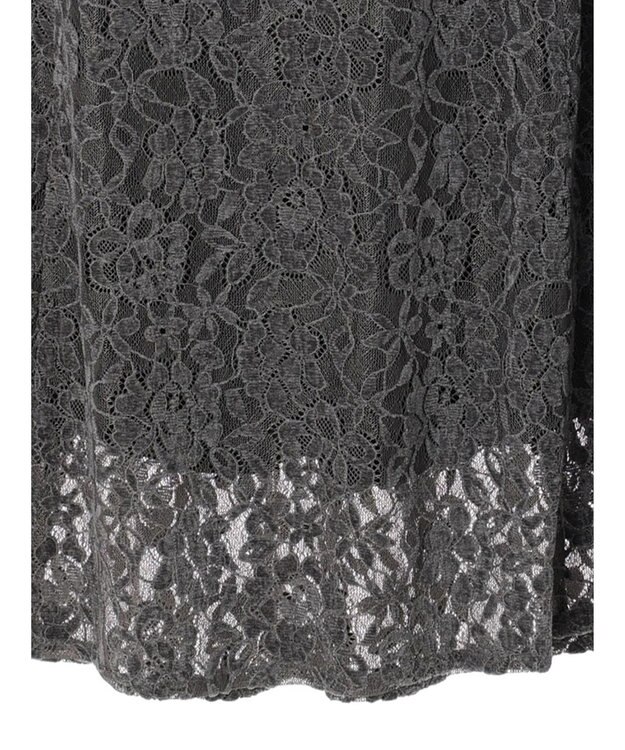 earth music&ecology モールレーススカート Charcoal Gray