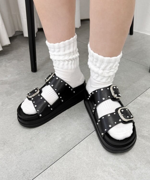 WEGO スタッズベルトサンダル ブラック