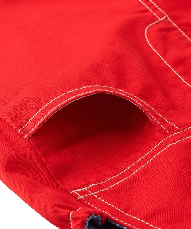 MIKI HOUSE HOT BISCUITS 【ミキハウス】【70-100cm】６分丈オーバーオール 赤