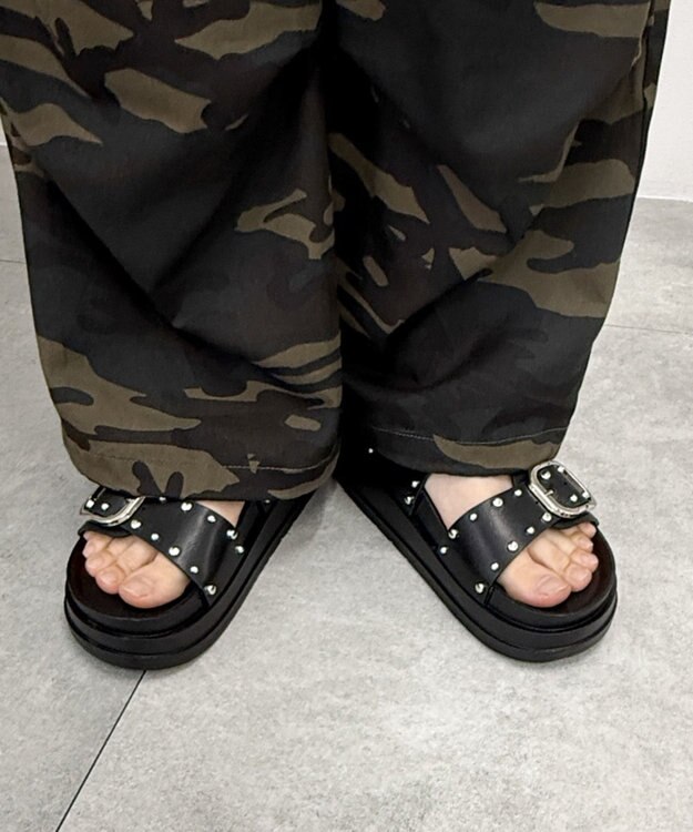WEGO スタッズベルトサンダル ブラック