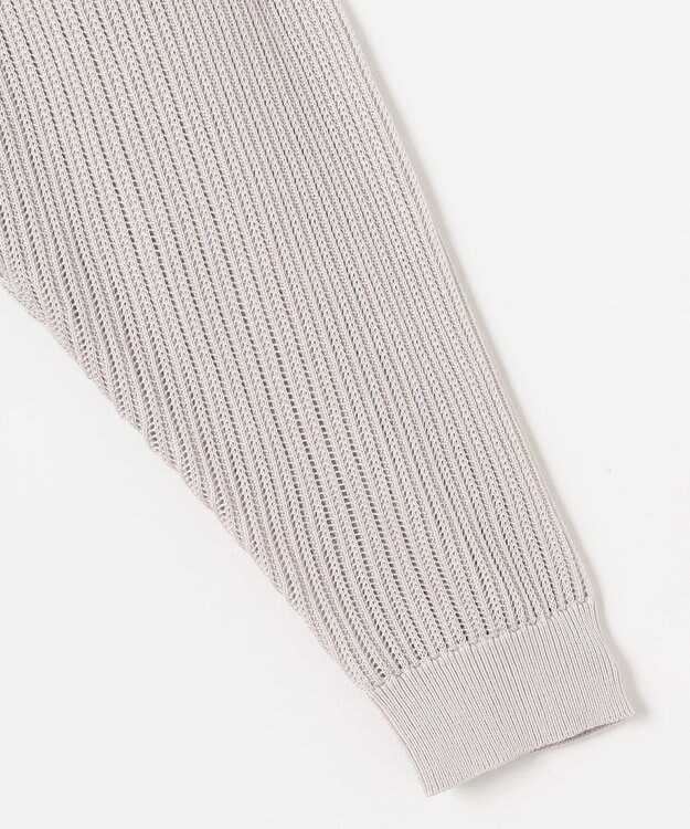 自由区 【洗える・XSサイズあり】ハイツイストコットンアセテートメッシュ カーディガン ベージュ系