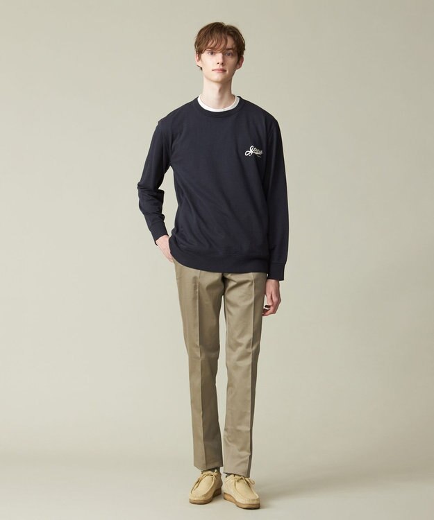 J.PRESS MEN インレージャージー ロゴトレーナー ネイビー系