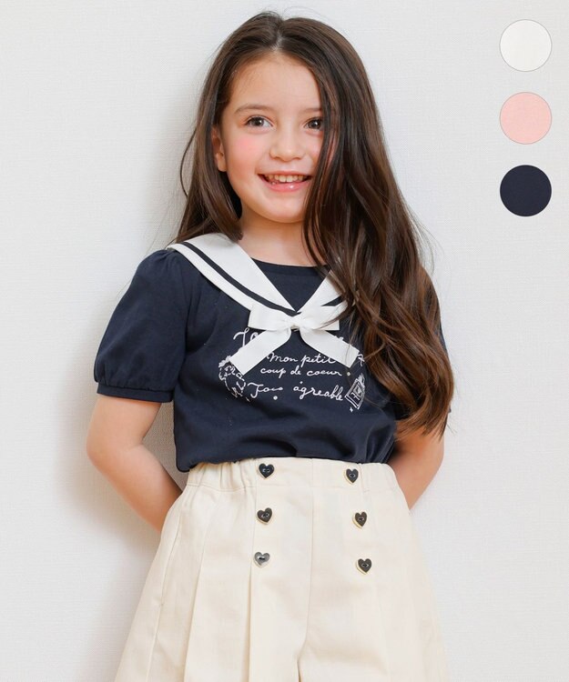 ANY KIDS セーラーカラー Tシャツ ネイビー