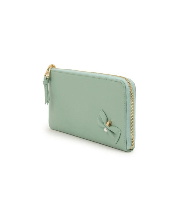 LANVIN en Bleu ペアル 薄マチLファスナー長財布 グリーン