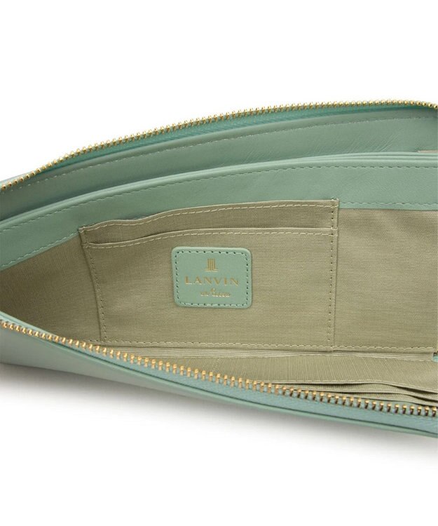 LANVIN en Bleu ペアル 薄マチLファスナー長財布 グリーン
