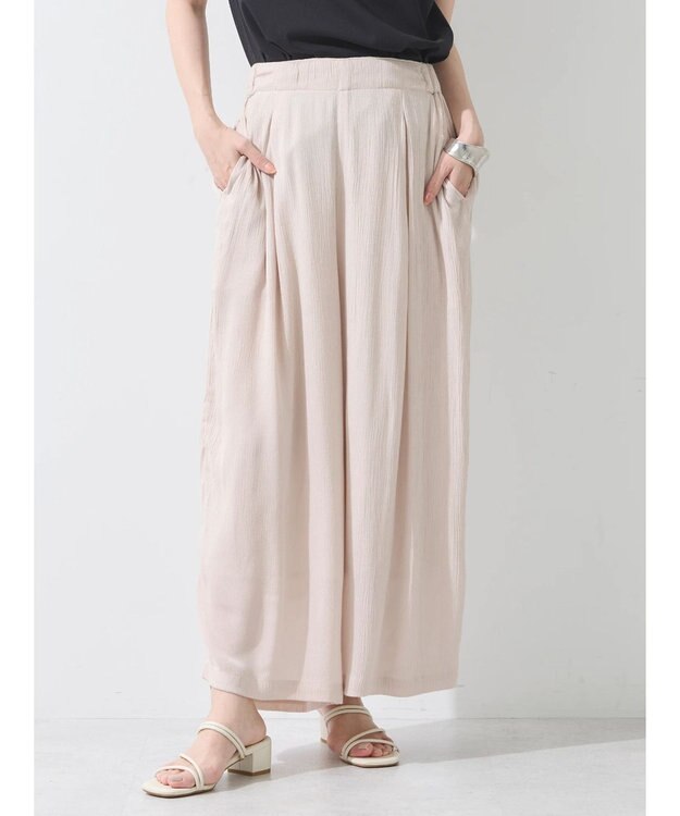 earth music&ecology レーヨンクレープイージーパンツ Beige