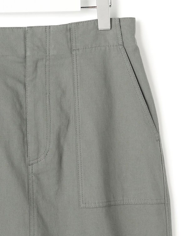 23区 L 【先行予約】スラブツイルストレッチ Iライン スカート カーキ