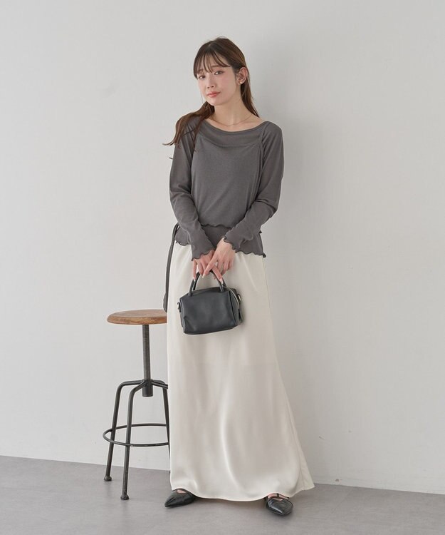 earth music&ecology 【SET2点】ツイストキャミレイヤードカットソー Gray