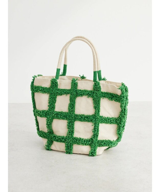 Green Parks ・タフトチェックトートバッグ Green