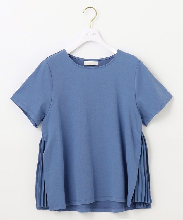 ANY SIS 【UVケア】サイドプリーツ カットソー ブルー