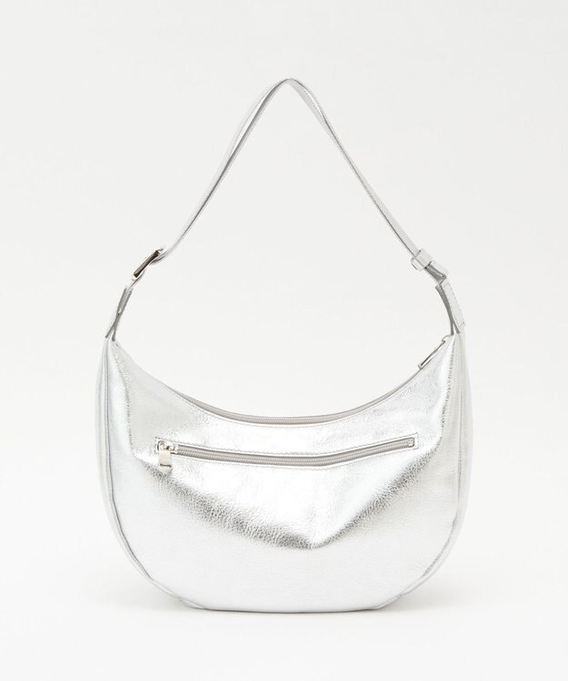 ソフトレザーラウンドショルダーバッグ【シルバー】(CE-1470-WEB