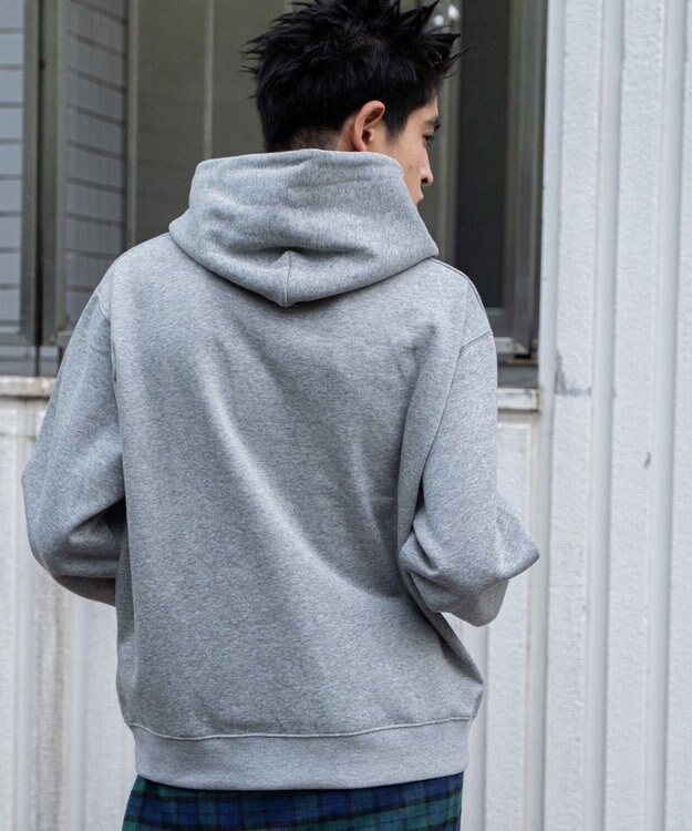 WEGO 【ユニセックス着用ITEM】リラックスフィットオーバルロゴパーカー 杢グレー