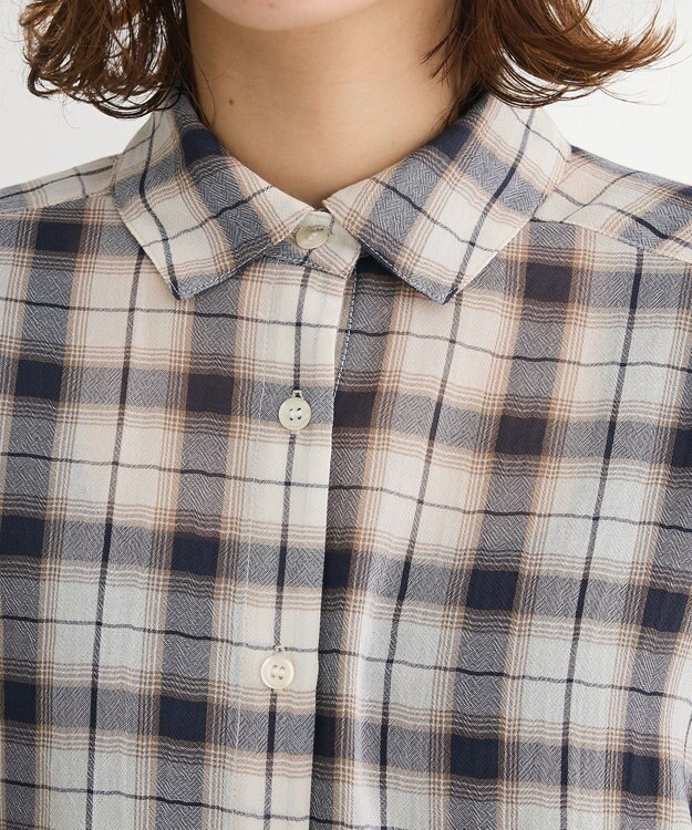 Green Parks カシュクールシアーシャツ Ivory