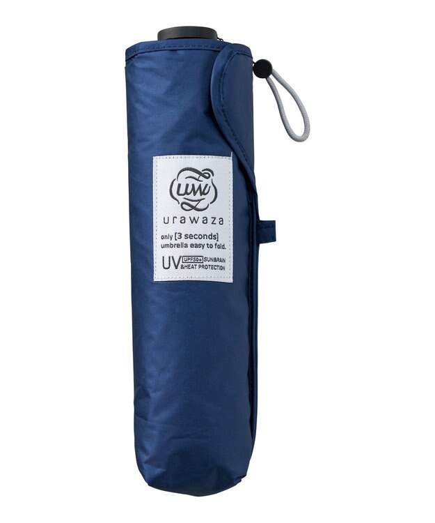MOONBAT 【遮光100％/３秒で折りたためる日傘】晴雨兼用 折りたたみ傘 ウラワザ ディープブルー