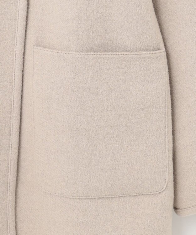 ANY SIS トリミングウールリバー コート アイボリーベージュ