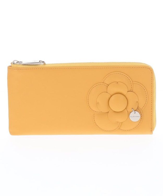 CLATHAS アマン Lファスナー薄マチ長財布 イエロー