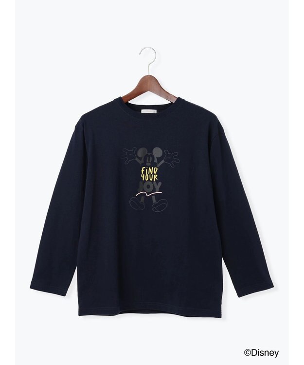 Te chichi 【Disney】ミッキー/配色ロゴロンT ネイビー