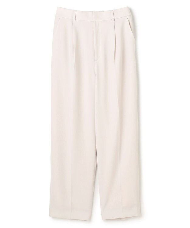 UNFILO 【ウエストゴム/セレモニー】ドライダブルクロス タックテーパードパンツ アイボリー