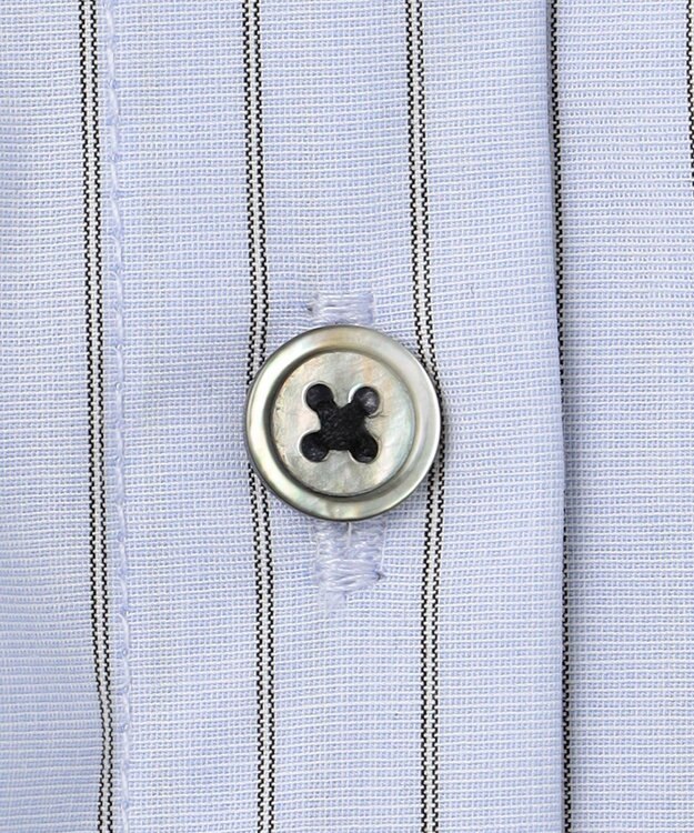 UNFILO L ボリュームスリーブ クロップドシャツ ブルーストライプ