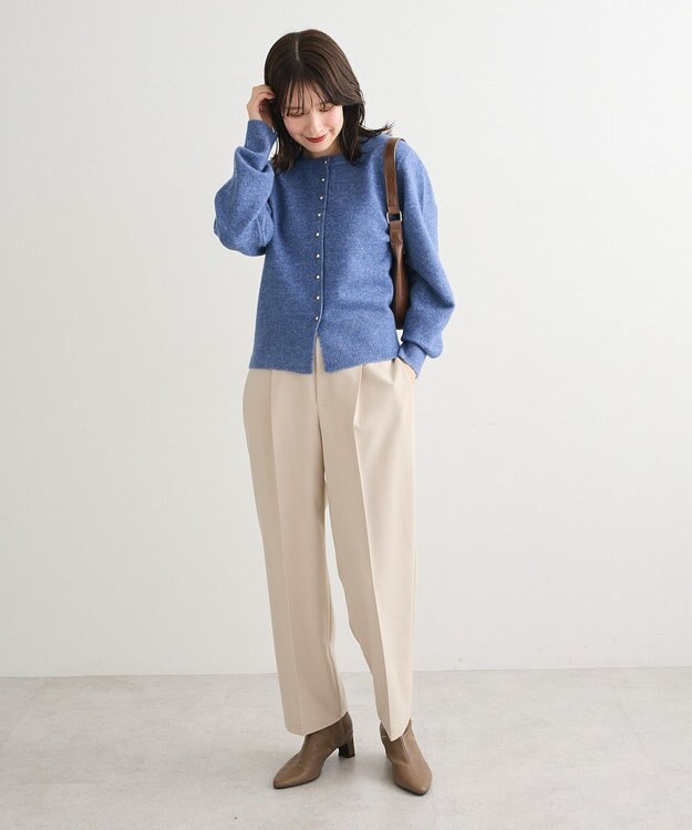 Green Parks 金釦コンパクトニットカーディガン Sax