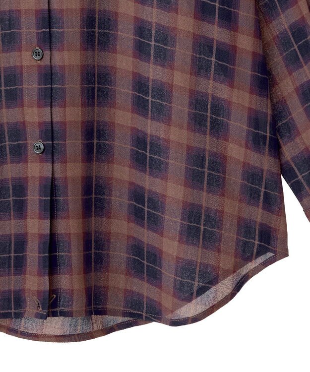 Green Parks カシュクールシアーシャツ Navy