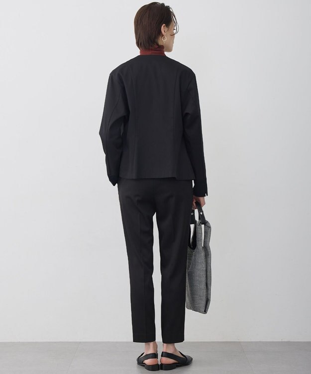 ICB L 【CLASSY.掲載・裏起毛】 ウォームサテン スティックパンツ ブラック系