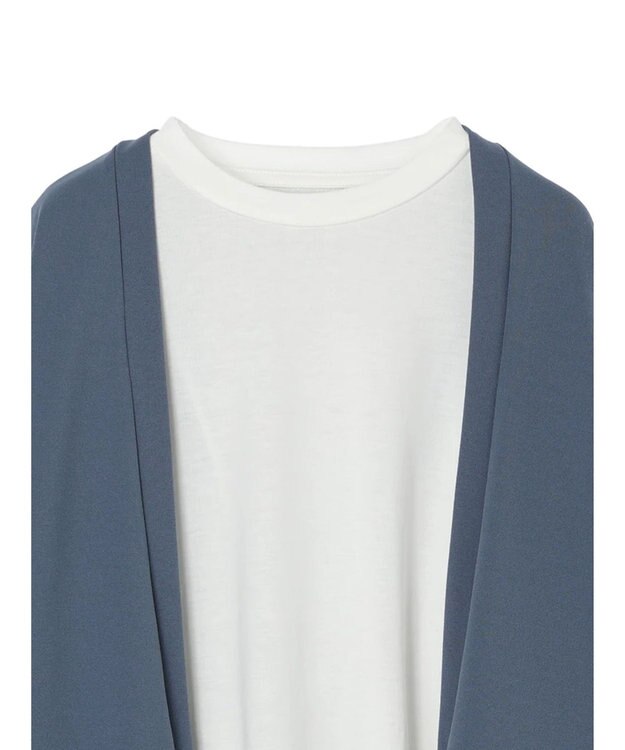 CRAFT STANDARD BOUTIQUE 梨地カットカーディガン＋ＬＳ　ＴＥＥーＳＥＴ Blue