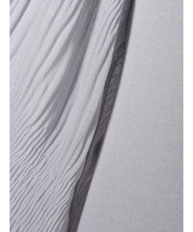 Green Parks マジョリカ袖ドッキングワンピース Gray