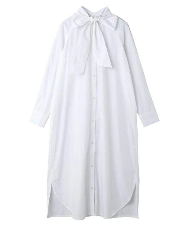 earth music&ecology ボウタイシャツワンピース Off White