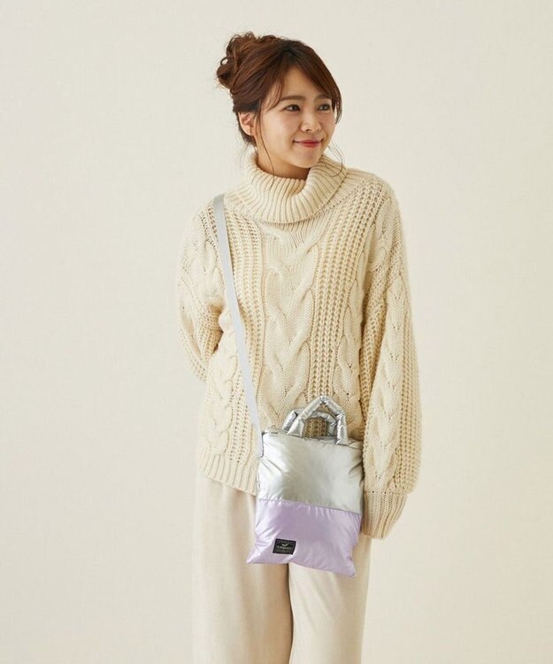 ROOTOTE 1474【取外し可能ショルダー付き】LT.サコッシュ.フェザー.カラー-B 02：シルバー・パープル