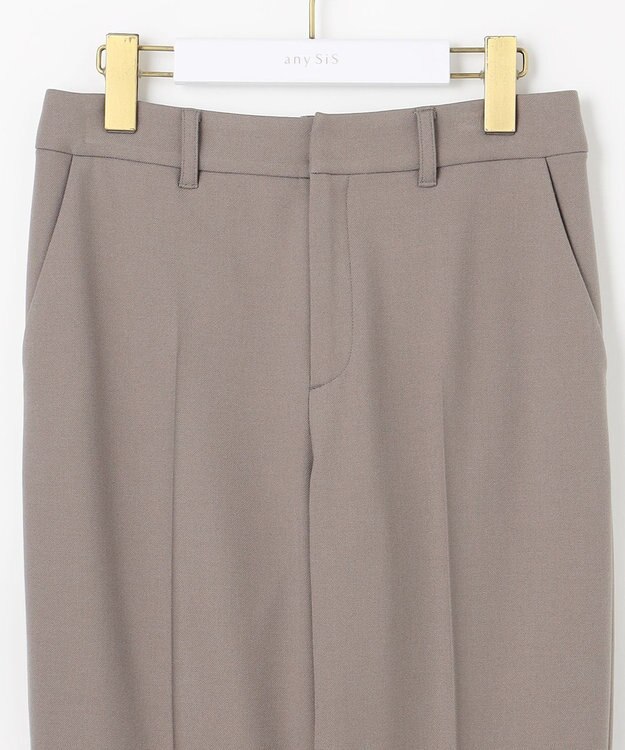 ANY SIS ビューティサーモ2WAYストレッチ テーパードパンツ グレージュ