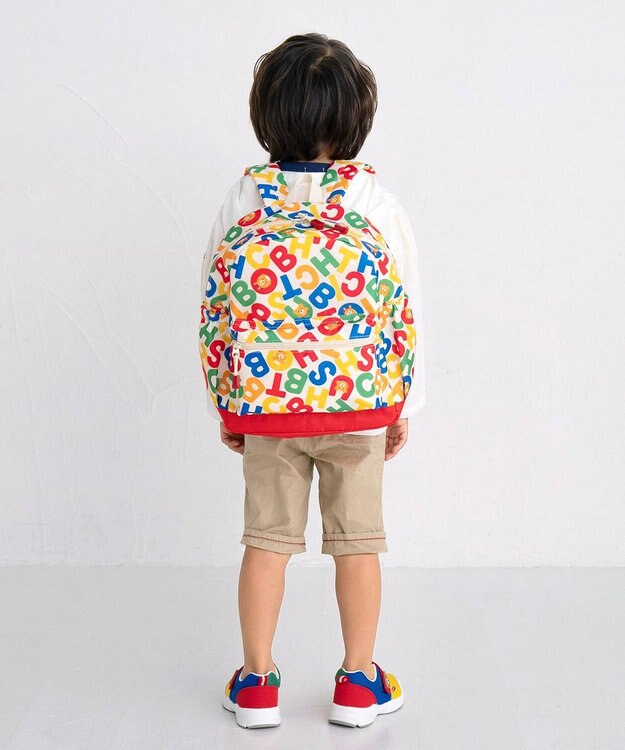 MIKI HOUSE HOT BISCUITS 【Mサイズ】 ロゴ総柄 リュック マルチカラー