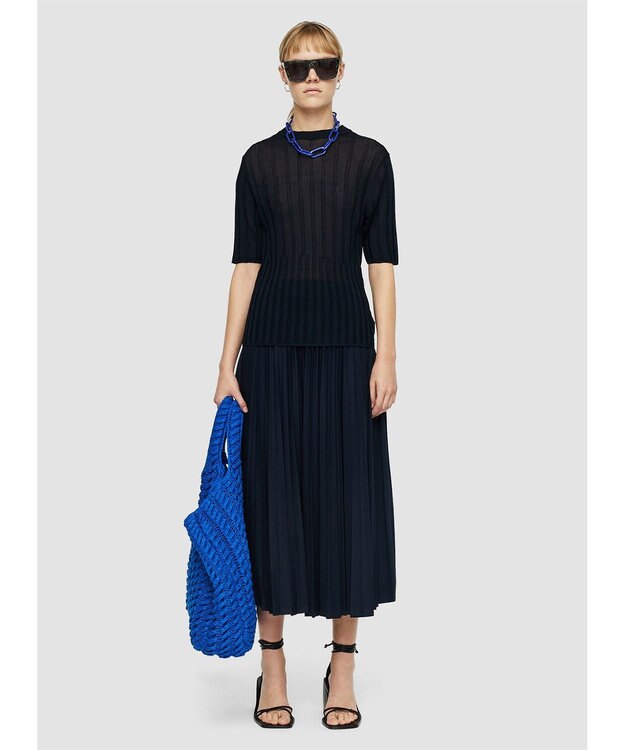 JOSEPH 【洗える】クリスピーレーヨン　ニットTシャツ Navy