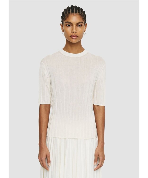 JOSEPH 【洗える】クリスピーレーヨン　ニットTシャツ Ivory