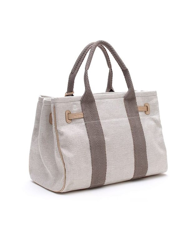 A.D.M.J. 【ファブリック】リネンラメクロス/前金具付トート32cm(Dカン＋)リネンラメクロス/前金具付トート40cm(Dカン＋) SILVER