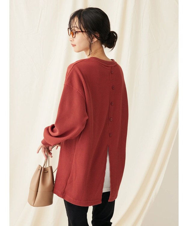 CRAFT STANDARD BOUTIQUE ワッフルレイヤード風プルオーバー Brick Red
