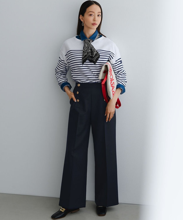 23区 ライトダンガリー デニムショートシャツ ダルブルー系