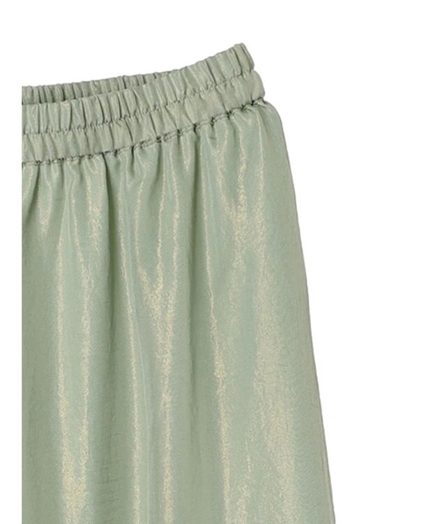 YECCA VECCA 箔プリントシアーギャザースカート Green