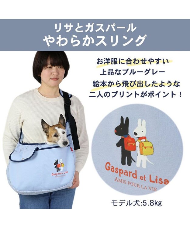 PET PARADISE リサとガスパール柔らかスリング 水色【小型犬】 水色