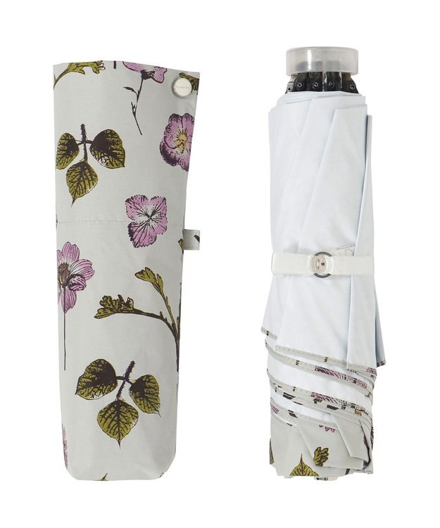 MOONBAT 【晴雨兼用/ 一級遮光/UV99％】フワクール (Fuwacool) 折りたたみ日傘 フワクールホワイト  ボタニカル 軽量 ペールピンク