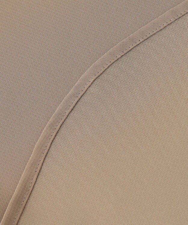 ICB 【接触冷感・UVケア・速乾】BackSatinAmunzen 5分袖バンドカラーブラウス ライトモカ系