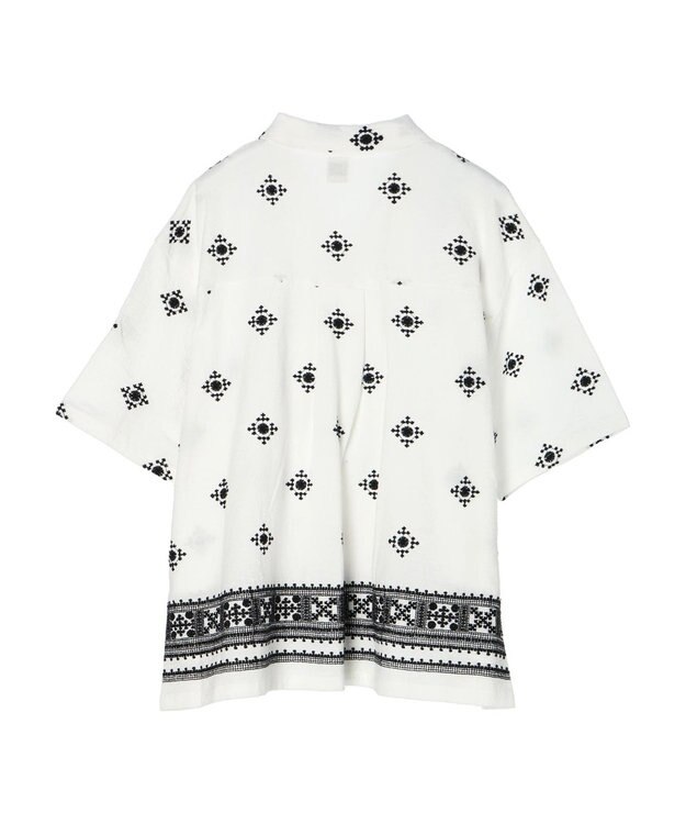 CRAFT STANDARD BOUTIQUE パネル刺繍開襟シャツ Off White