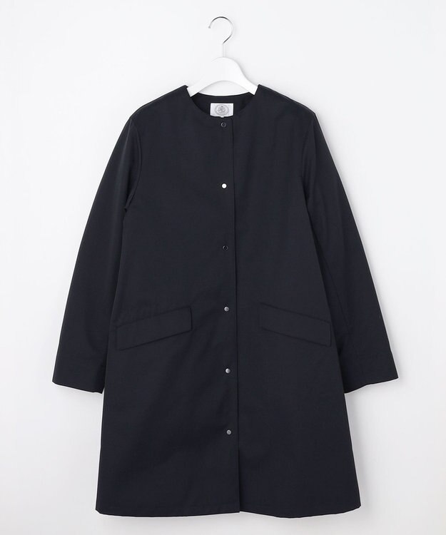 J.PRESS LADIES S 【2way】VINAジェットオックス ノーカラー コート ネイビー系