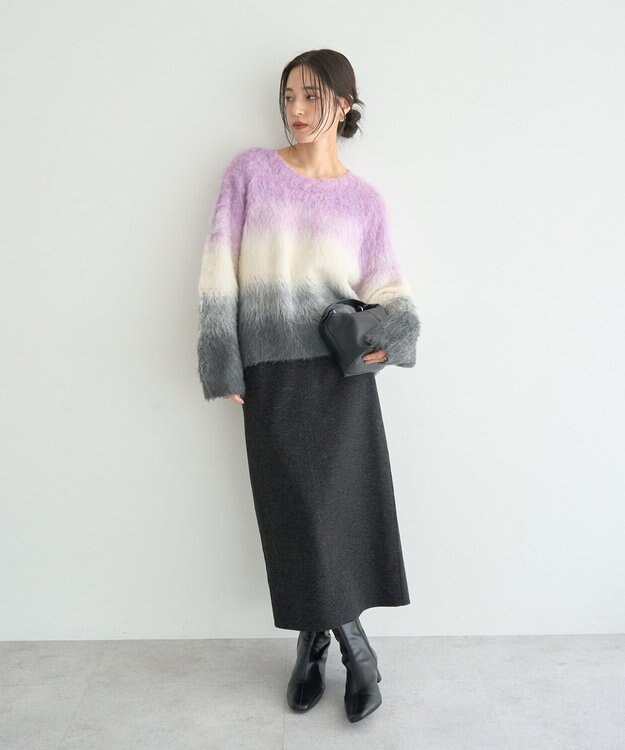 YECCA VECCA グラデーションシャギーニット Lavender