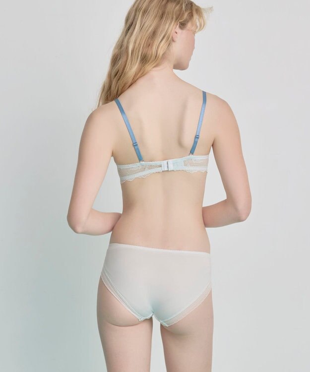 une nana cool 【ベロアのレースが特別感を演出】クリスマスモチーフブラ グレイッシュブルー