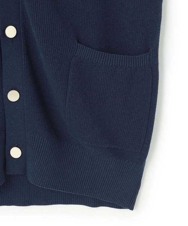 J.PRESS YORK STREET 【UNISEX】Vネックコットン カーディガン ネイビー系