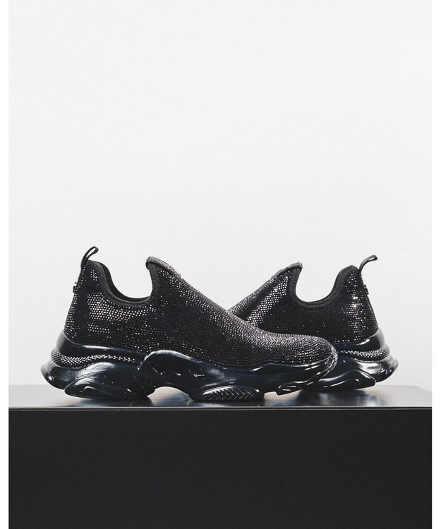 STEVE MADDEN MYTHICAL グリッタースリッポンスニーカー ブラックブラック