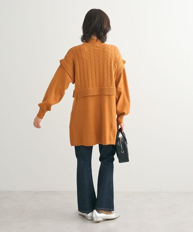 Green Parks ケーブルドッキングニットチュニック Orange