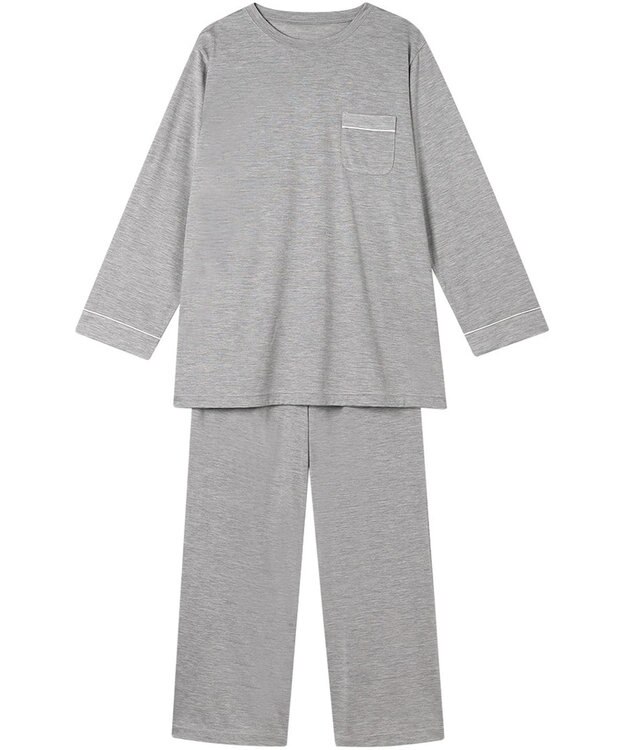 ワコール／睡眠科学 パジャマ シルク100%(本体) 天竺素材 長袖 長ズボン レディース YDX547 睡眠科学／ワコール チャコールグレー