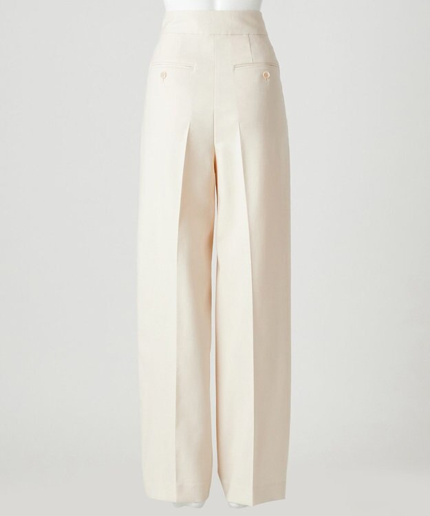 23区 S 【エステータ】ウールダブルクロス ワイドパンツ アイボリー系